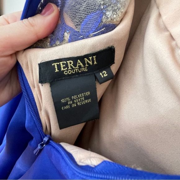 Terani Couture royal blue prom dress / evening  gown 12 - Picture 12 of 13